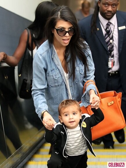 Kourtney Kardashian and Mason in New York