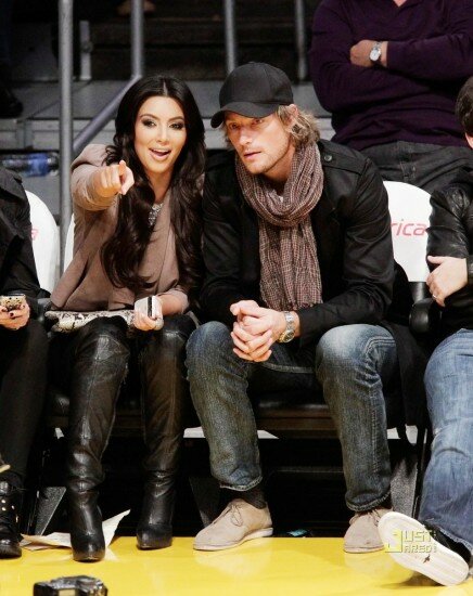 Kim Kardashian and Gabriel Aubry at the basketball